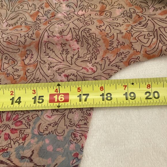 Diane Von Furstenberg Silk Peasant Blouse SIZE 4 Sheer Boho Art to Wear Peelo - Picture 11 of 12